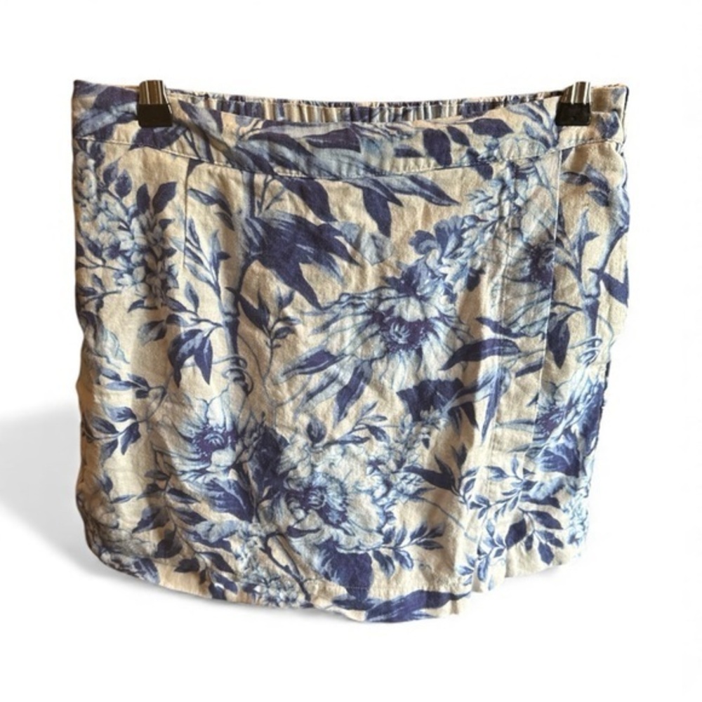 Floral Blue and Cream Skirt Cottage Casual Meets Coastal Beach Resort Skort